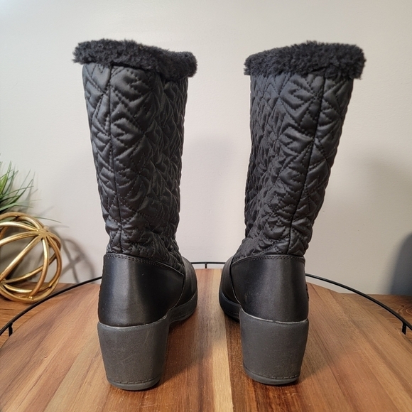 Totes Jonie Womens Black Waterproof Winter Boots Front Zip Insulated Size 8 - Picture 6 of 17